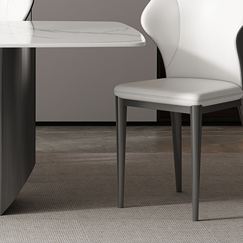Industrial Sintered Stone Top Table Rectangle Table with Double Pedestal Clearhalo 'Dining Tables & Seating' 'Dining Tables' 'dining_table' 'furn' 'furn_dining_table' 'Furniture' 'Kitchen & Dining Furniture' 6363161