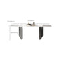 Industrial Sintered Stone Top Table Rectangle Table with Double Pedestal Clearhalo 'Dining Tables & Seating' 'Dining Tables' 'dining_table' 'furn' 'furn_dining_table' 'Furniture' 'Kitchen & Dining Furniture' 6363165