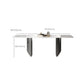 Industrial Sintered Stone Top Table Rectangle Table with Double Pedestal Clearhalo 'Dining Tables & Seating' 'Dining Tables' 'dining_table' 'furn' 'furn_dining_table' 'Furniture' 'Kitchen & Dining Furniture' 6363167