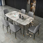Industrial Dining Rectangle Table Sintered Stone Table with Metal Legs for Home Clearhalo 'Dining Tables & Seating' 'Dining Tables' 'dining_table' 'furn' 'furn_dining_table' 'Furniture' 'Kitchen & Dining Furniture' 6363180