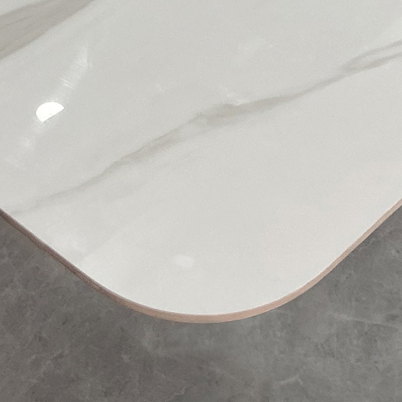 Sintered Stone Dining Table for Restaurant Industrial Rectangle White Table with 4 Legs Clearhalo 'Dining Tables & Seating' 'Dining Tables' 'dining_table' 'furn' 'furn_dining_table' 'Furniture' 'Kitchen & Dining Furniture' 6363191