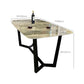 Industrial Sintered Stone Dining Table Rectangle Table with Wooden Base