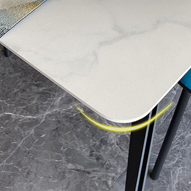 Industrial Sintered Stone Dining Table Rectangle Table with Wooden 4 Legs Clearhalo 'Dining Tables & Seating' 'Dining Tables' 'dining_table' 'furn' 'furn_dining_table' 'Furniture' 'Kitchen & Dining Furniture' 6363219