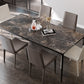 Industrial Sintered Stone Top Table Rectangular Table with Metal Base Clearhalo 'Dining Tables & Seating' 'Dining Tables' 'dining_table' 'furn' 'furn_dining_table' 'Furniture' 'Kitchen & Dining Furniture' 6363253