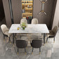 Modern Dining Rectangle Table Sintered Stone Table with Metal Legs for Kitchen 70.9"L x 35.4"W x 29.5"H Without Chairs Clearhalo 'Dining Tables & Seating' 'Dining Tables' 'dining_table' 'furn' 'furn_dining_table' 'Furniture' 'Kitchen & Dining Furniture' 6363275