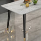 Modern Dining Rectangle Table Sintered Stone Table with Metal Legs for Kitchen Clearhalo 'Dining Tables & Seating' 'Dining Tables' 'dining_table' 'furn' 'furn_dining_table' 'Furniture' 'Kitchen & Dining Furniture' 6363282