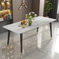 Modern Dining Rectangle Table Sintered Stone Table with Metal Legs for Kitchen 78.7"L x 31.5"W x 29.5"H Without Chairs Clearhalo 'Dining Tables & Seating' 'Dining Tables' 'dining_table' 'furn' 'furn_dining_table' 'Furniture' 'Kitchen & Dining Furniture' 6363284