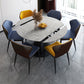 Moderne gesinterde stenen eettafel ronde tafel met metalen poten voor thuisgebruik