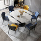 Moderne gesinterde stenen eettafel ronde tafel met metalen poten voor thuisgebruik