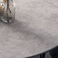 Moderne gesinterde stenen eettafel ronde tafel met metalen poten voor thuisgebruik