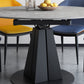 Moderne gesinterde stenen eettafel ronde tafel met metalen poten voor thuisgebruik