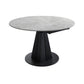 Moderne gesinterde stenen eettafel ronde tafel met metalen poten voor thuisgebruik
