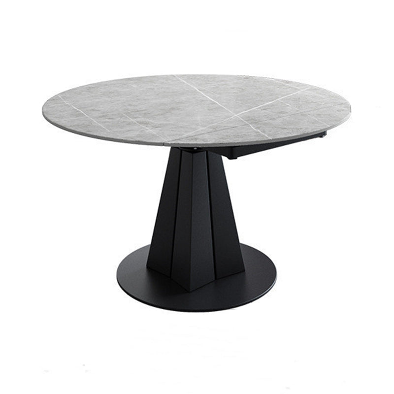 Moderne gesinterde stenen eettafel ronde tafel met metalen poten voor thuisgebruik