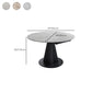 Moderne gesinterde stenen eettafel ronde tafel met metalen poten voor thuisgebruik