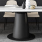 Contemporary Sintered Stone Dining Table Extendable Dining Table with Pedestal Base Clearhalo 'Dining Tables & Seating' 'Dining Tables' 'dining_table' 'furn' 'furn_dining_table' 'Furniture' 'Kitchen & Dining Furniture' 6363331