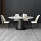 Contemporary Sintered Stone Dining Table Extendable Dining Table with Pedestal Base Clearhalo 'Dining Tables & Seating' 'Dining Tables' 'dining_table' 'furn' 'furn_dining_table' 'Furniture' 'Kitchen & Dining Furniture' 6363336