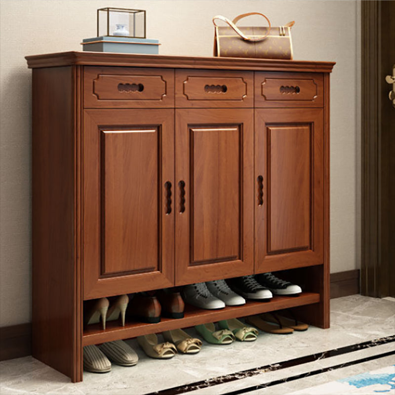 Mid-Century Modern Accent Cabinet Rectangle Solid Wood Grooves With Doors Cabinet Clearhalo 'Cabinets & Chests' 'cabinets_chests' 'furn' 'furn_cabinets_chests' 'Furniture' 'Living Room Furniture' 6363509