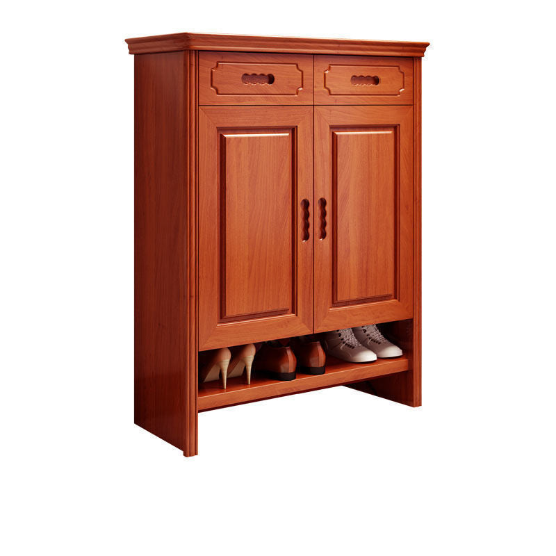 Mid-Century Modern Accent Cabinet Rectangle Solid Wood Grooves With Doors Cabinet Medium Wood 2 Clearhalo 'Cabinets & Chests' 'cabinets_chests' 'furn' 'furn_cabinets_chests' 'Furniture' 'Living Room Furniture' 6363513