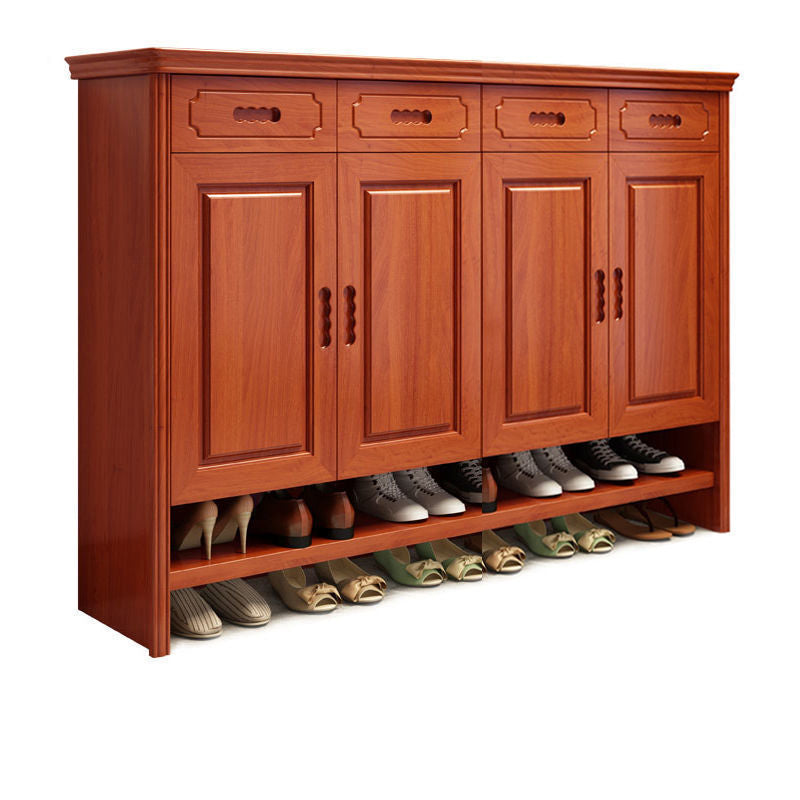 Mid-Century Modern Accent Cabinet Rectangle Solid Wood Grooves With Doors Cabinet Medium Wood 4 Clearhalo 'Cabinets & Chests' 'cabinets_chests' 'furn' 'furn_cabinets_chests' 'Furniture' 'Living Room Furniture' 6363517