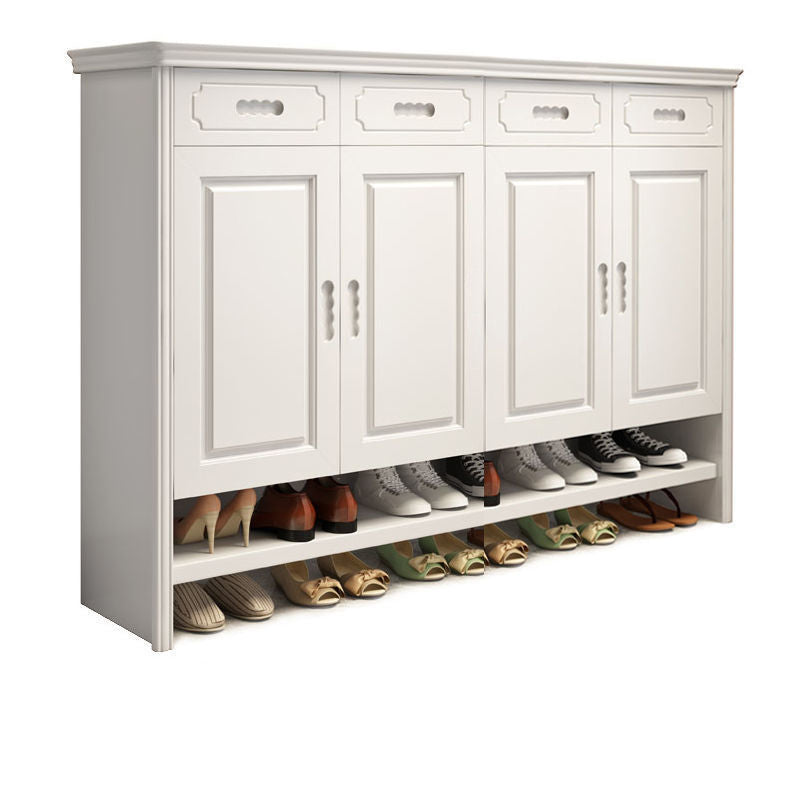 Mid-Century Modern Accent Cabinet Rectangle Solid Wood Grooves With Doors Cabinet White 4 Clearhalo 'Cabinets & Chests' 'cabinets_chests' 'furn' 'furn_cabinets_chests' 'Furniture' 'Living Room Furniture' 6363529