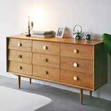 Modern Rectangle Pine Accent Chest 9 - Drawer Straight Legs Chest Clearhalo 'Cabinets & Chests' 'cabinets_chests' 'furn' 'furn_cabinets_chests' 'Furniture' 'Living Room Furniture' 6363536