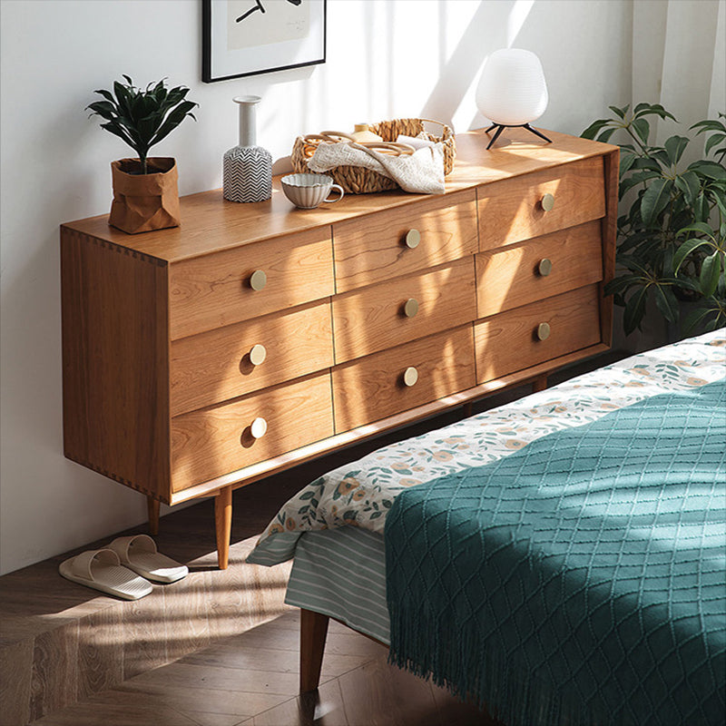 Modern Rectangle Pine Accent Chest 9 - Drawer Straight Legs Chest Clearhalo 'Cabinets & Chests' 'cabinets_chests' 'furn' 'furn_cabinets_chests' 'Furniture' 'Living Room Furniture' 6363537