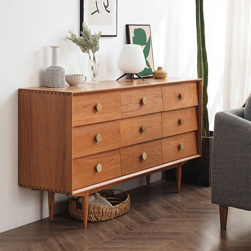 Modern Rectangle Pine Accent Chest 9 - Drawer Straight Legs Chest Clearhalo 'Cabinets & Chests' 'cabinets_chests' 'furn' 'furn_cabinets_chests' 'Furniture' 'Living Room Furniture' 6363538