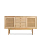 Modern Cabinet Solid Wood With Doors 4 - Drawer Rectangle Accent Cabinet Natural Clearhalo 'Cabinets & Chests' 'cabinets_chests' 'furn' 'furn_cabinets_chests' 'Furniture' 'Living Room Furniture' 6363550