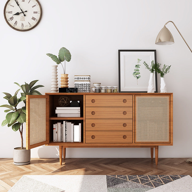 Contemporary Cabinet Solid Wood With Doors 4 - Drawer Accent Cabinet Clearhalo 'Cabinets & Chests' 'cabinets_chests' 'furn' 'furn_cabinets_chests' 'Furniture' 'Living Room Furniture' 6363563