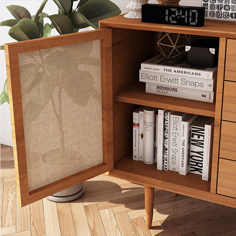 Contemporary Cabinet Solid Wood With Doors 4 - Drawer Accent Cabinet Clearhalo 'Cabinets & Chests' 'cabinets_chests' 'furn' 'furn_cabinets_chests' 'Furniture' 'Living Room Furniture' 6363568