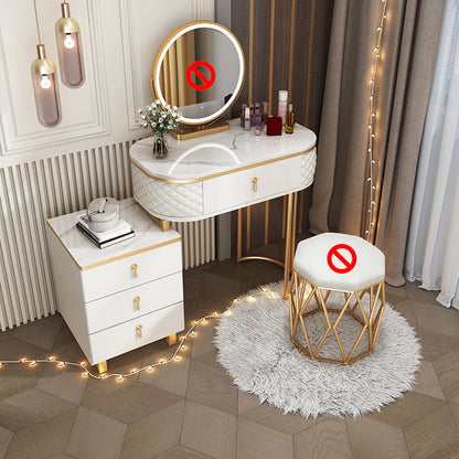 Glam Wood Vanity Dressing Table with Drawers in White Dressing Table 31"L x 16"W x 30"H Clearhalo 'Bedroom Furniture' 'furn' 'furn_makeup_vanities' 'Furniture' 'Makeup Vanities' 'makeup_vanities' 6363626