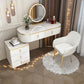 Glam Wood Vanity Dressing Table with Drawers in White Dressing Table Clearhalo 'Bedroom Furniture' 'furn' 'furn_makeup_vanities' 'Furniture' 'Makeup Vanities' 'makeup_vanities' 6363630