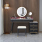 Glam Vanity Dressing Table Set with 5 Storage Drawers in Black