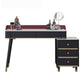 Glam Vanity Dressing Table Set with 5 Storage Drawers in Black