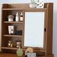 Vanity da tavolo in legno massello a 3 cassetti scandinavi con specchio