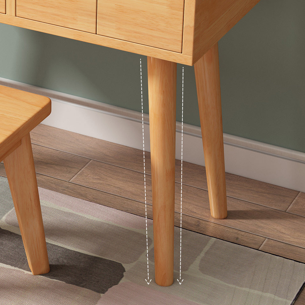 Scandinavian 3-Drawer Solid Wood Flip-top Dressing Vanity Make-up Table Clearhalo 'Bedroom Furniture' 'furn' 'furn_makeup_vanities' 'Furniture' 'Makeup Vanities' 'makeup_vanities' 6363766