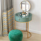 Glam-stijl 1- lade houten make-up tafel ijdelheid kruk in groen