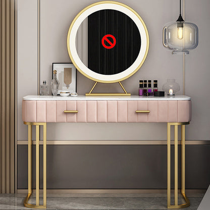 Tavolo da toeletta da top vanità in marmo glam da 29,5 "con 2 cassetti