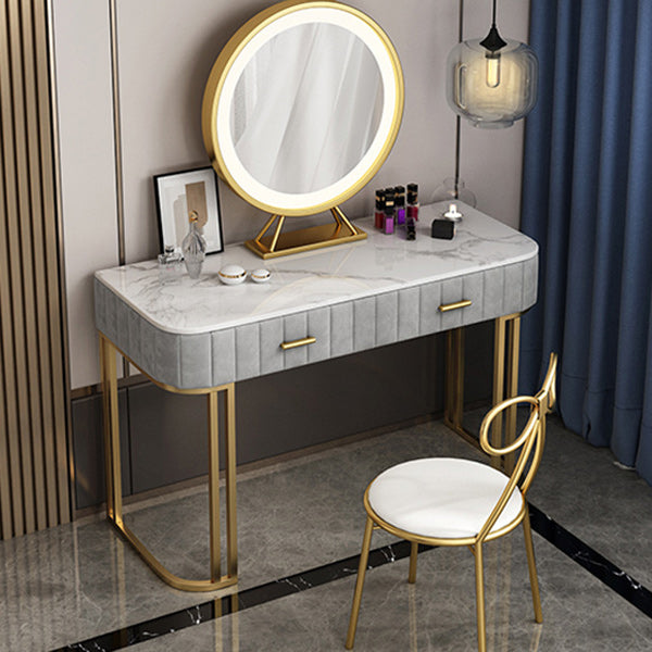 Tavolo da toeletta da top vanità in marmo glam da 29,5 "con 2 cassetti