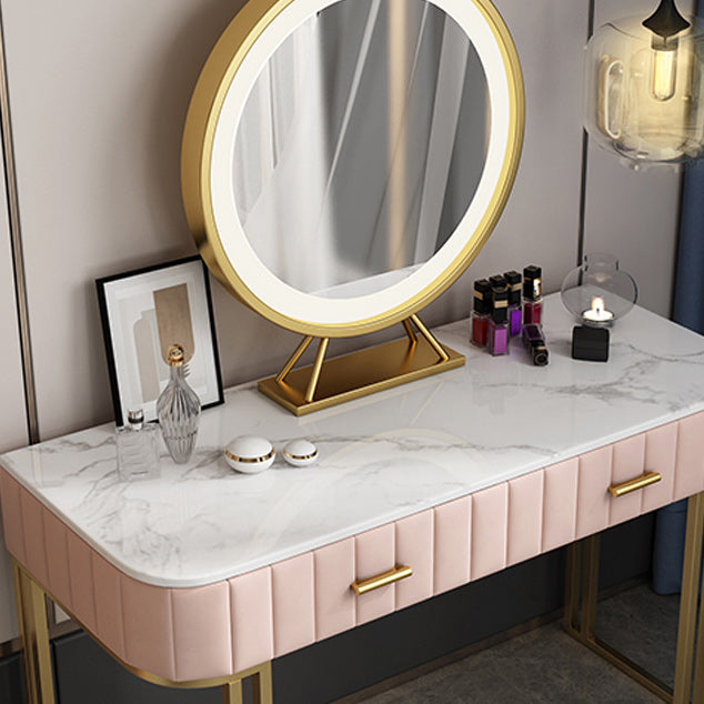 Tavolo da toeletta da top vanità in marmo glam da 29,5 "con 2 cassetti