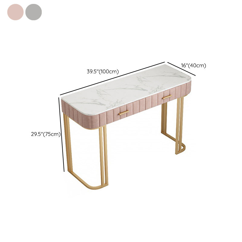 Tavolo da toeletta da top vanità in marmo glam da 29,5 "con 2 cassetti