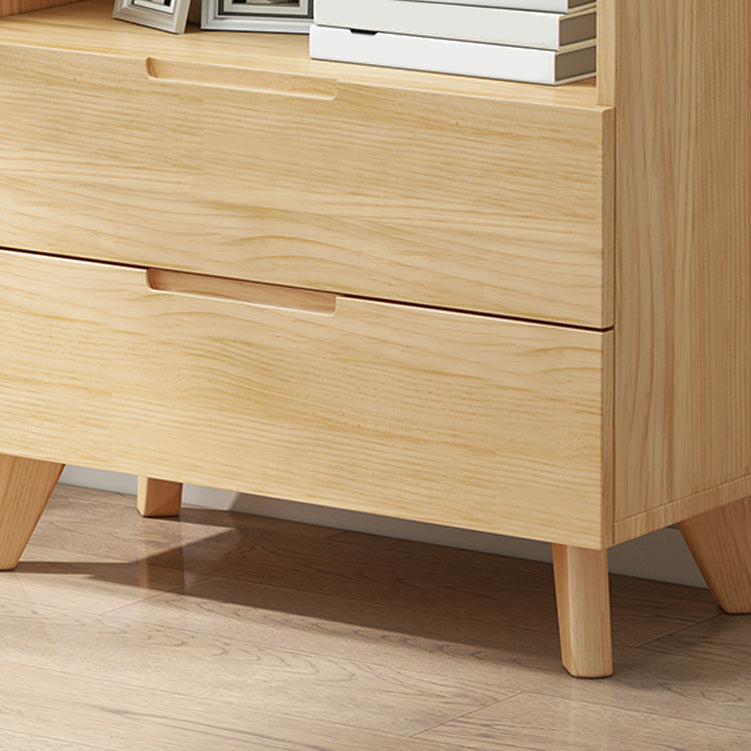 Contemporary Cabinet Rectangle Glass Paned With Doors Pine Accent Cabinet Clearhalo 'Cabinets & Chests' 'cabinets_chests' 'furn' 'furn_cabinets_chests' 'Furniture' 'Living Room Furniture' 6363843