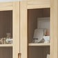Contemporary Cabinet Rectangle Glass Paned With Doors Pine Accent Cabinet Clearhalo 'Cabinets & Chests' 'cabinets_chests' 'furn' 'furn_cabinets_chests' 'Furniture' 'Living Room Furniture' 6363846