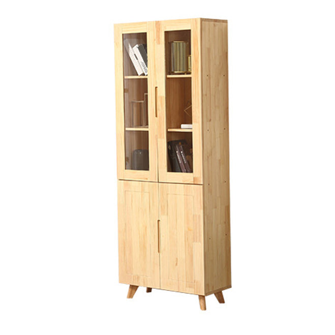 Contemporary Cabinet Rectangle Glass Paned With Doors Pine Accent Cabinet Clearhalo 'Cabinets & Chests' 'cabinets_chests' 'furn' 'furn_cabinets_chests' 'Furniture' 'Living Room Furniture' 6363851