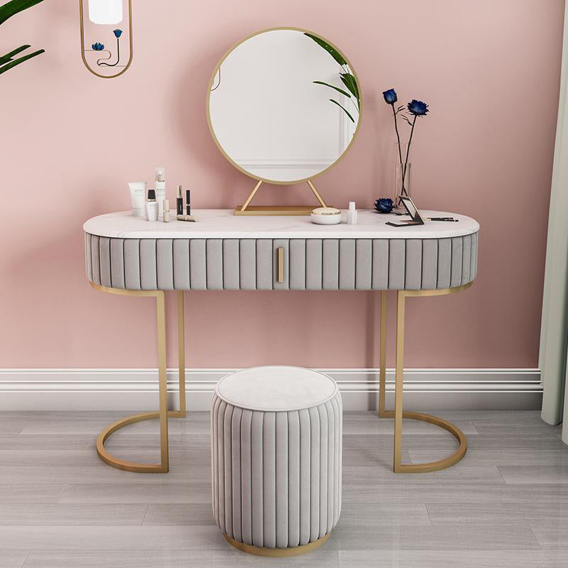 Tavolo da toeletta da top-up in marmo da 1 traino glam