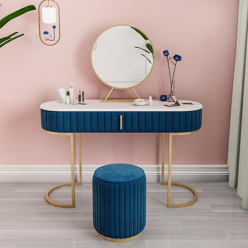 Tavolo da toeletta da top-up in marmo da 1 traino glam