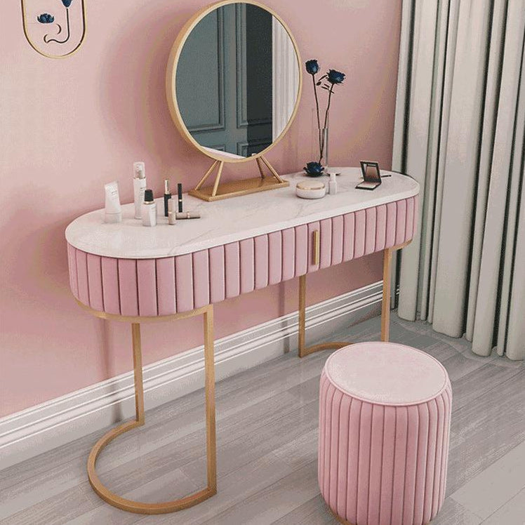 Tavolo da toeletta da top-up in marmo da 1 traino glam