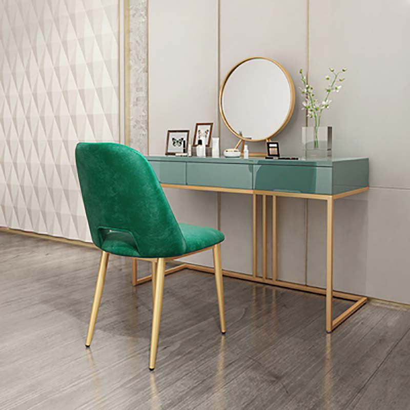 Glam 29.52 "altezza vanità per il trucco in legno verde con cassetti