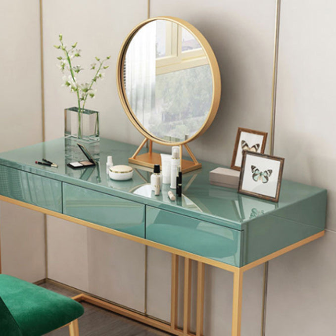 Glam 29.52 "altezza vanità per il trucco in legno verde con cassetti