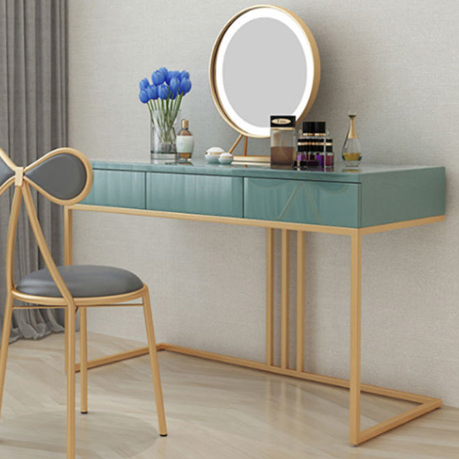 Glam 29.52 "altezza vanità per il trucco in legno verde con cassetti